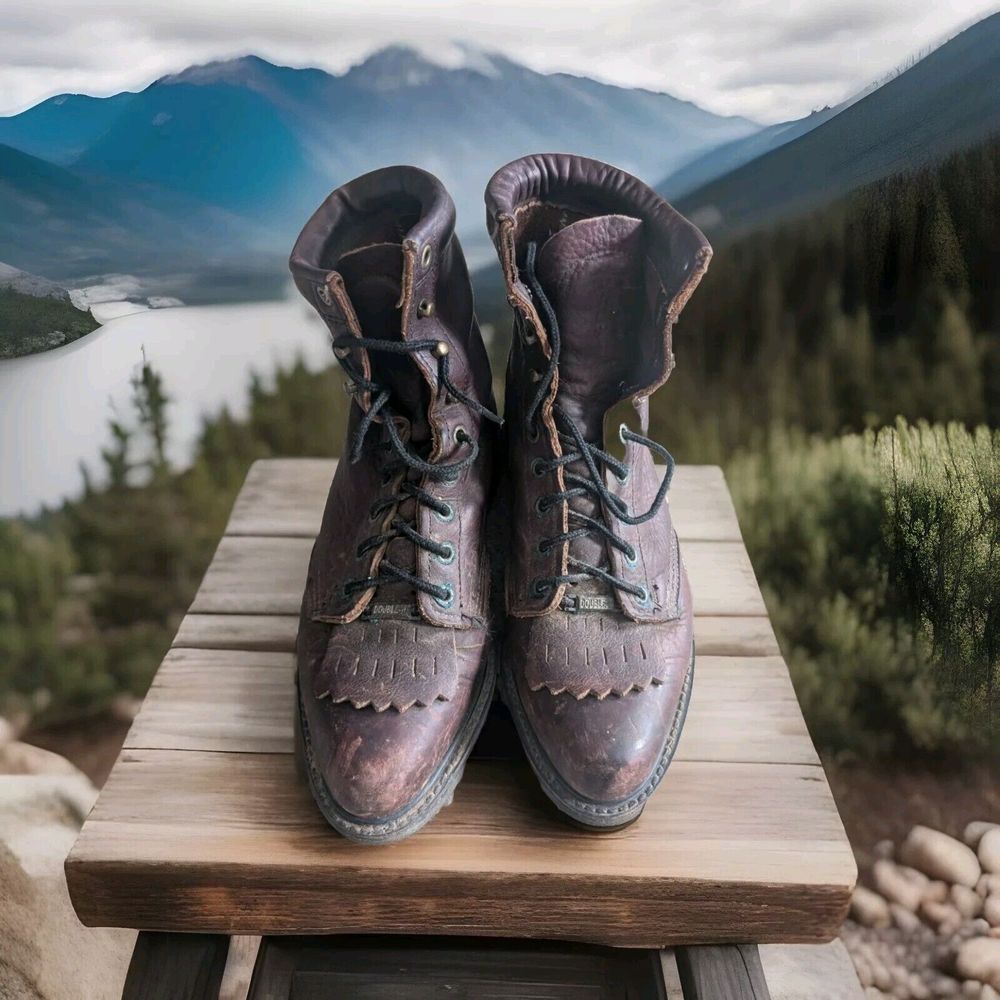 Double H Dark Brown Leather Lace-Up Women’s Outdoor Boots